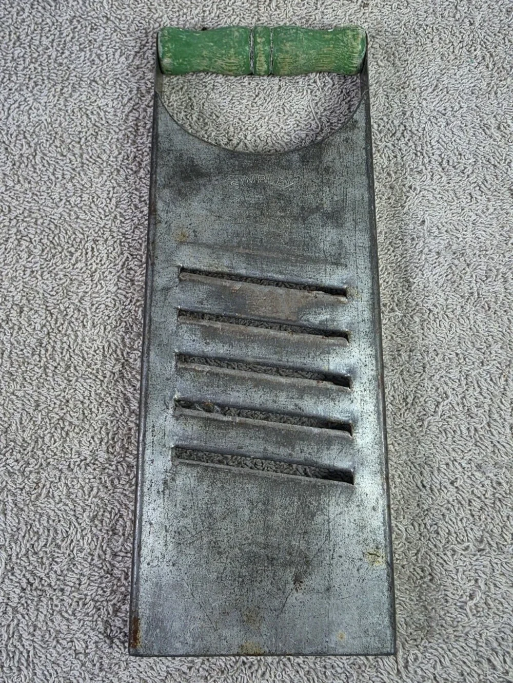 Vintage Metal Simplex Hand Held Flat Kitchen Slicer And Shredder
